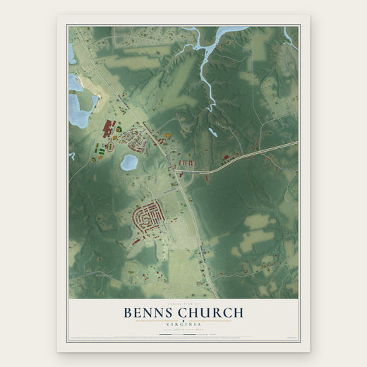 Benns Church, Virginia map print, the full design
