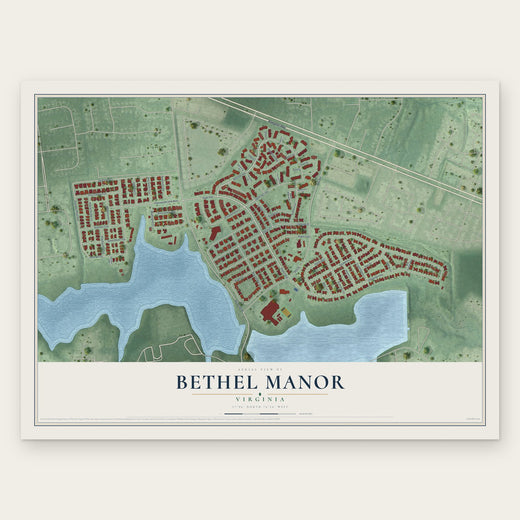 Bethel Manor, Virginia map print, the full design