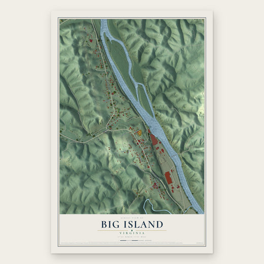 Big Island, Virginia map print, the full design