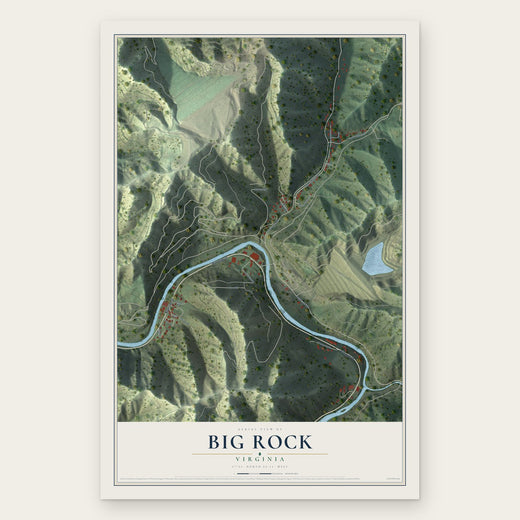 Big Rock, Virginia map print, the full design