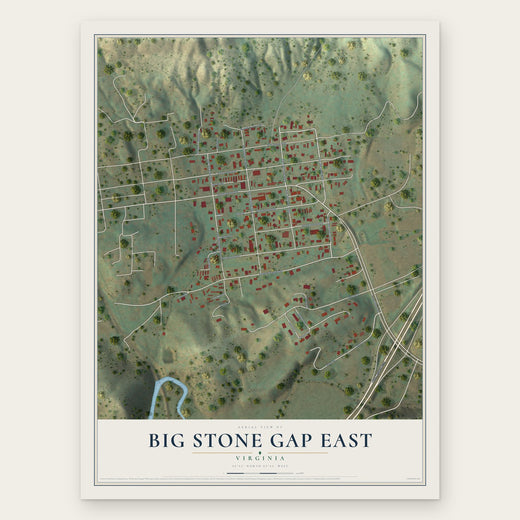 Big Stone Gap East, Virginia map print, the full design