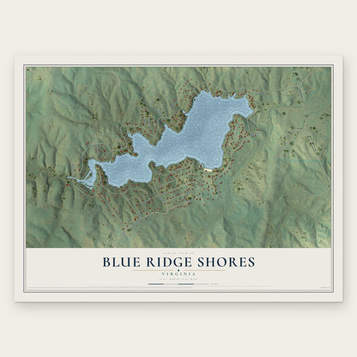 Blue Ridge Shores, Virginia map print, the full design