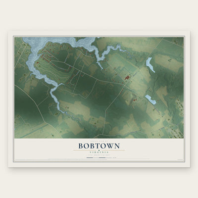 Bobtown, Virginia map print, the full design