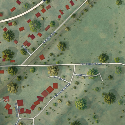 Second close-up of the map of Boyce, Virginia print showing more streets and buildings