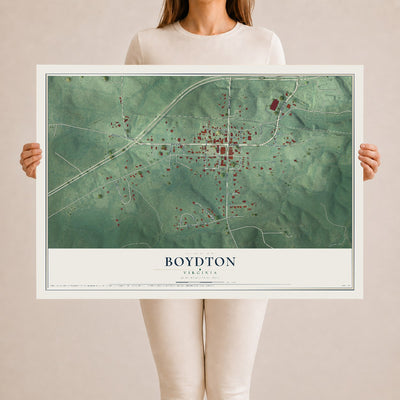 Map of Boydton, Virginia, 24 x 36 inch unframed archival matte print