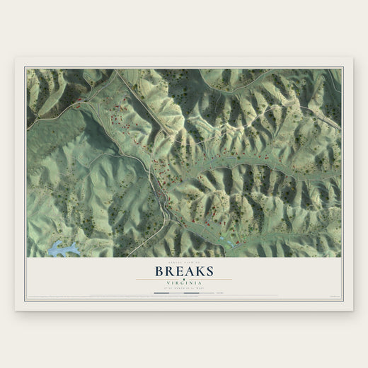 Breaks, Virginia map print, the full design