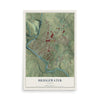 Map of Bridgewater, Virginia, 12 x 18 inch unframed archival matte print