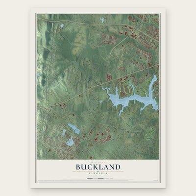 Buckland, Virginia map print, the full design