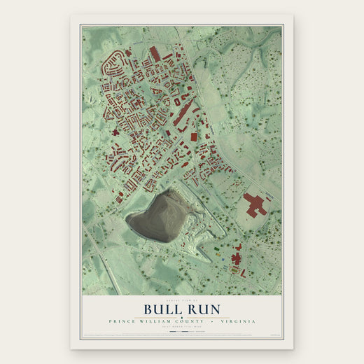 Bull Run, Prince William County, Virginia map print, the full design