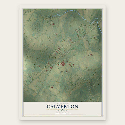 Calverton, Virginia map print, the full design