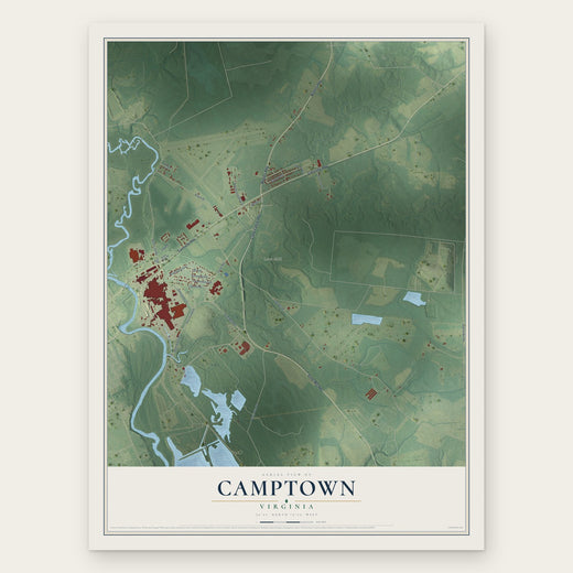 Camptown, Virginia map print, the full design