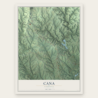 Cana, Virginia map print, the full design