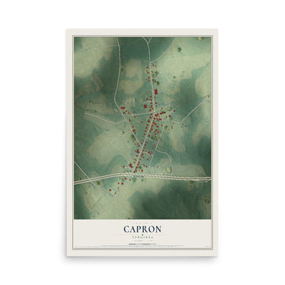 Map of Capron, Virginia, 12 x 18 inch unframed archival matte print
