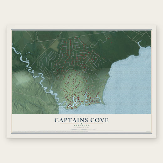 Captains Cove, Virginia map print, the full design