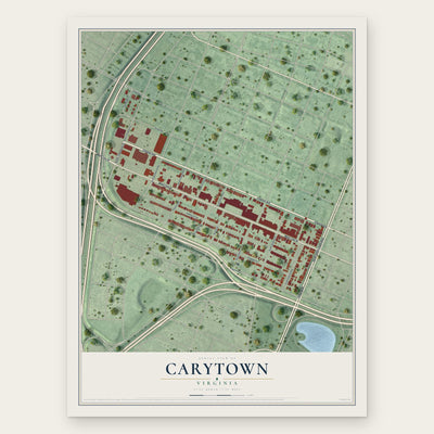 Carytown, Virginia map print, the full design