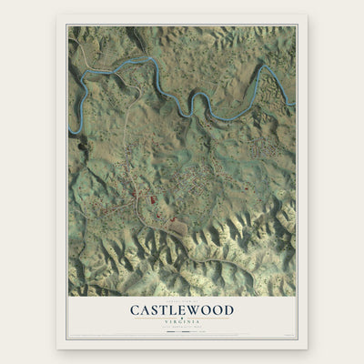 Castlewood, Virginia map print, the full design