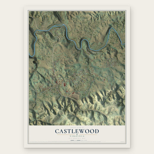 Castlewood, Virginia map print, the full design