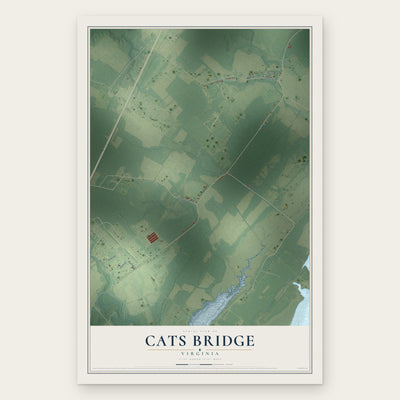 Cats Bridge, Virginia map print, the full design