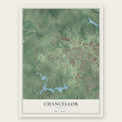 Chancellor, Virginia map print, the full design
