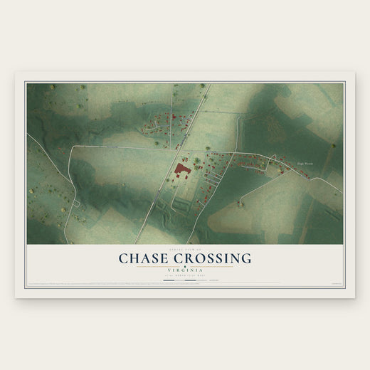 Chase Crossing, Virginia map print, the full design