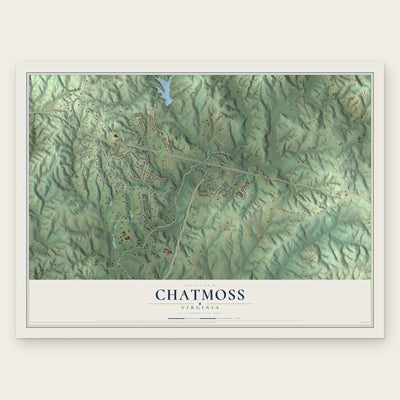 Chatmoss, Virginia map print, the full design