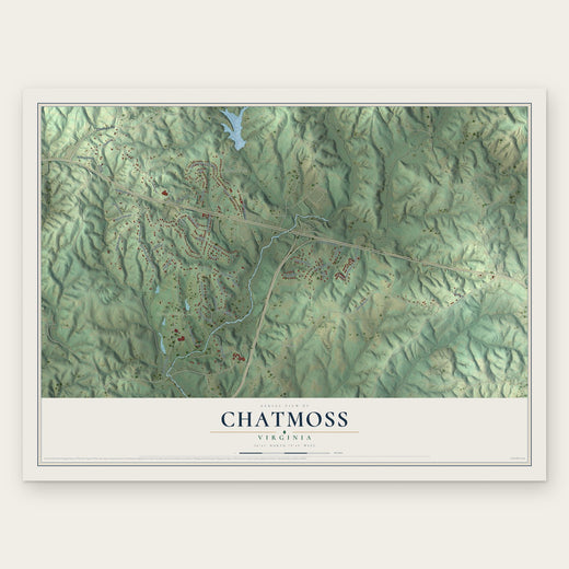 Chatmoss, Virginia map print, the full design