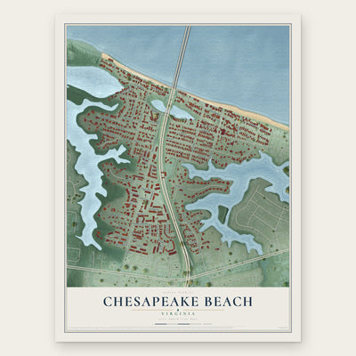 Chesapeake Beach, Virginia map print, the full design
