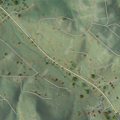 Close-up of the map of Chester Gap, Virginia print showing street and building detail