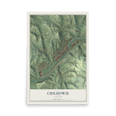 Map of Chilhowie, Virginia, 12 x 18 inch unframed archival matte print