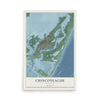 Map of Chincoteague, Virginia, 12 x 18 inch unframed archival matte print