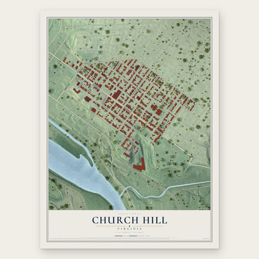 Church Hill, Virginia map print, the full design