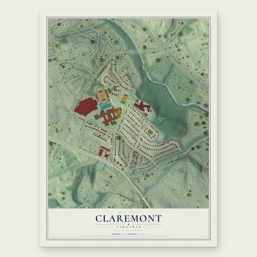 Claremont, Arlington, Virginia map print, the full design