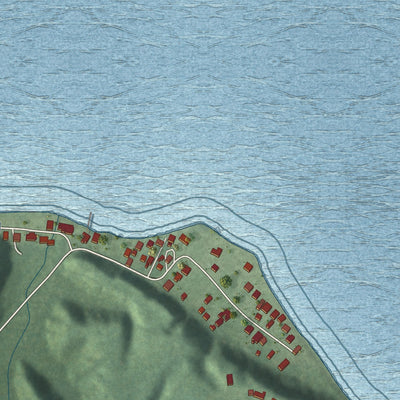 Second close-up of the map of Claremont, Virginia print showing more streets and buildings