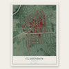 Clarendon, Virginia map print, the full design
