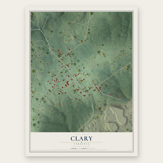 Clary, Virginia map print, the full design