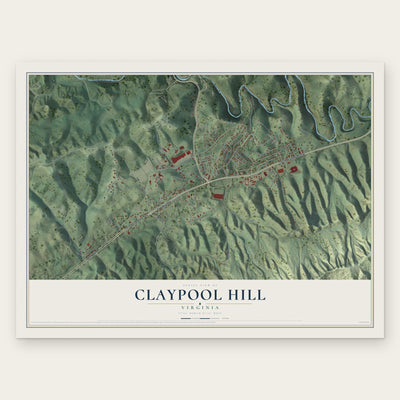 Claypool Hill, Virginia map print, the full design