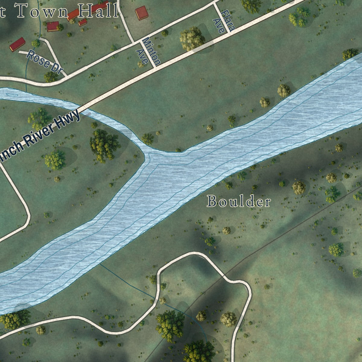 Second close-up of the map of Clinchport, Virginia print showing more streets and buildings