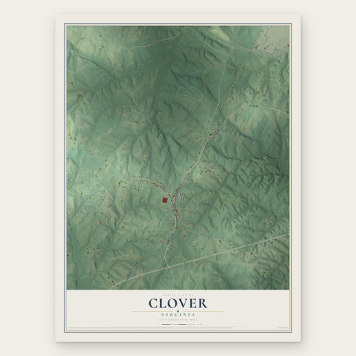 Clover, Virginia map print, the full design