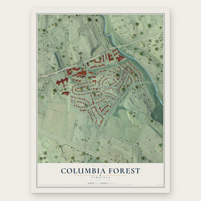 Columbia Forest, Virginia map print, the full design