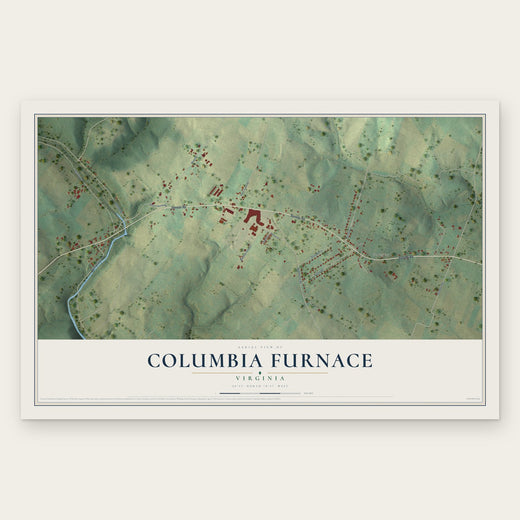 Columbia Furnace, Virginia map print, the full design