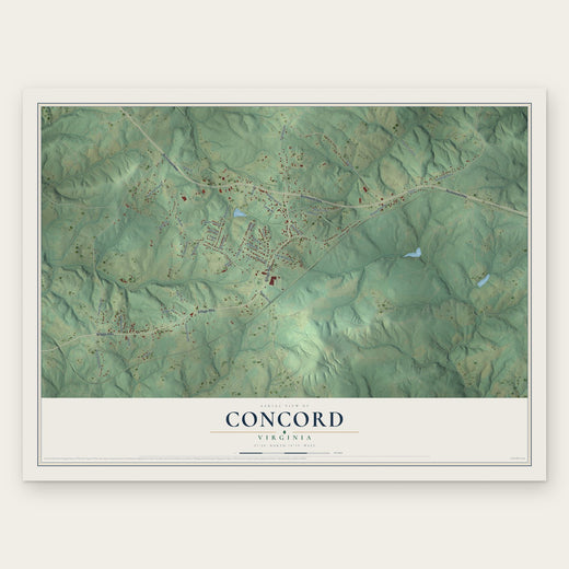 Concord, Virginia map print, the full design
