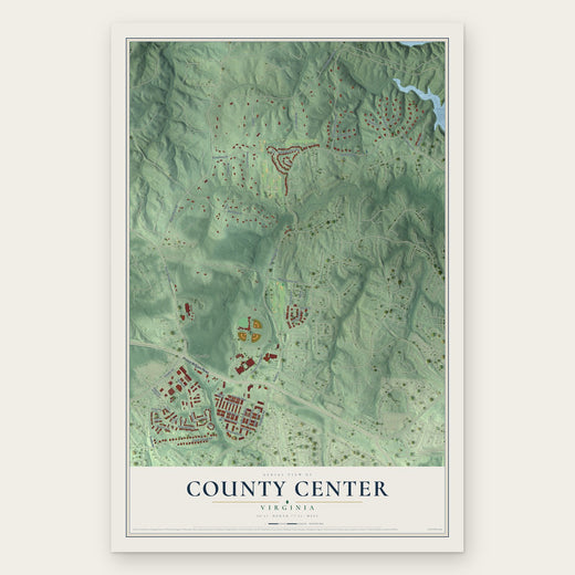 County Center, Virginia map print, the full design