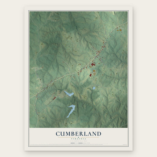 Cumberland, Virginia map print, the full design