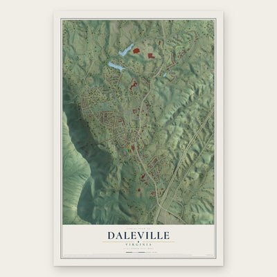 Daleville, Virginia map print, the full design