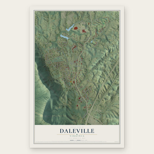 Daleville, Virginia map print, the full design