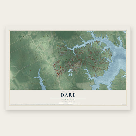 Dare, Virginia map print, the full design