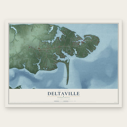 Deltaville, Virginia map print, the full design