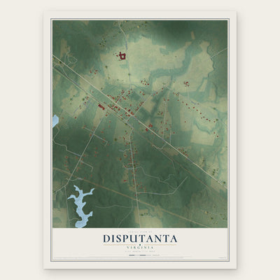 Disputanta, Virginia map print, the full design