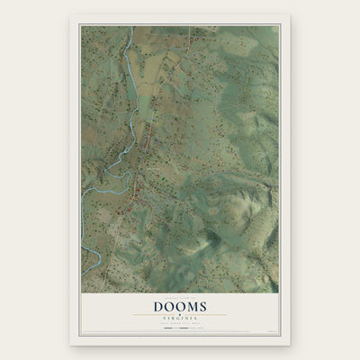 Dooms, Virginia map print, the full design