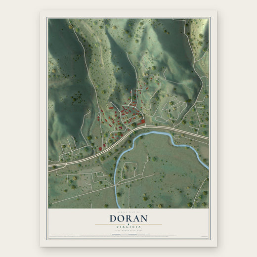 Doran, Virginia map print, the full design